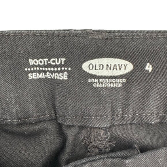 NWOT Old Navy Womens Black Semi-Evasé Cotton Blend Boot-Cut Pants Size 4 - Picture 5 of 10